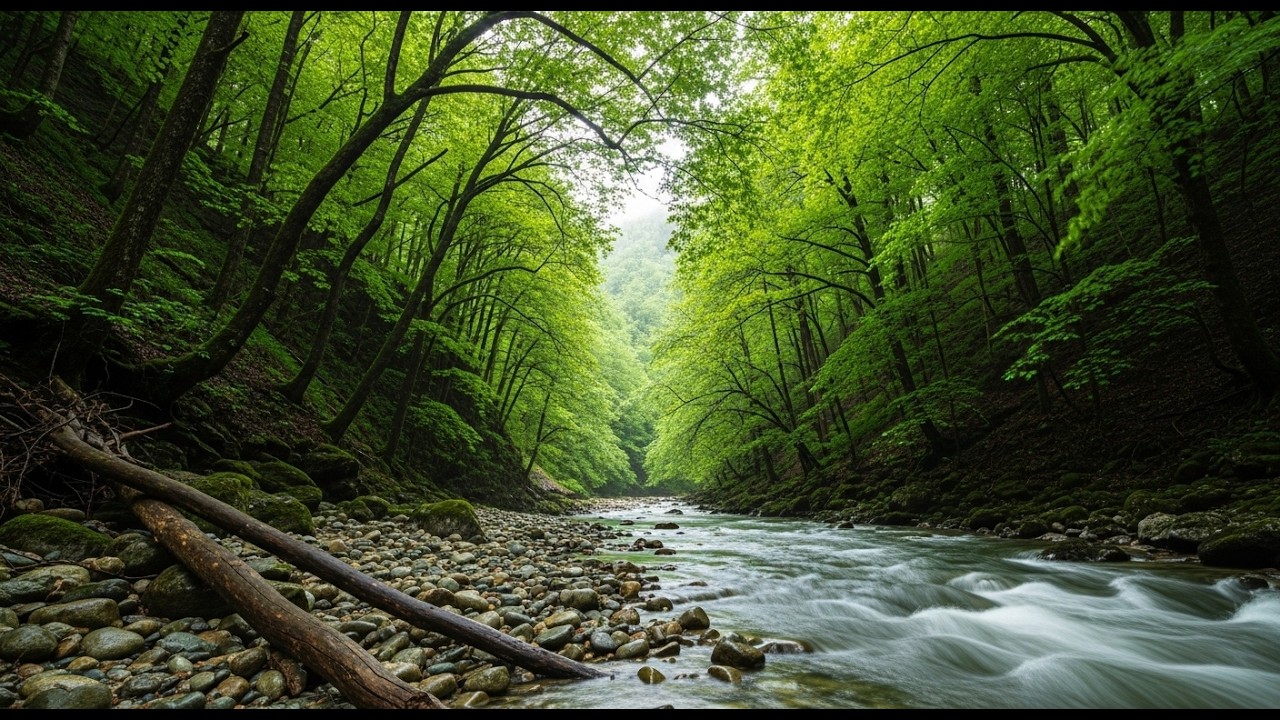 🌧️ Waterfall Sounds for Sleeping, Soothing River Sounds for Relaxation & Stress Relief