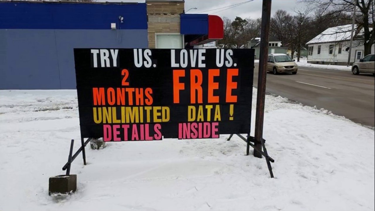 Light Bright Signs portable black signs on the road in Muskegon