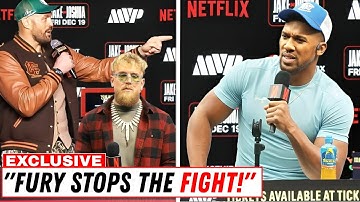 BREAKING: Tyson Fury INTERRUPTS Anthony Joshua VS Jake Paul Press Conference & CAUTIONS Joshua!