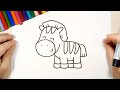 How to Draw a Cartoon Cute Zebra,Drawing Animal