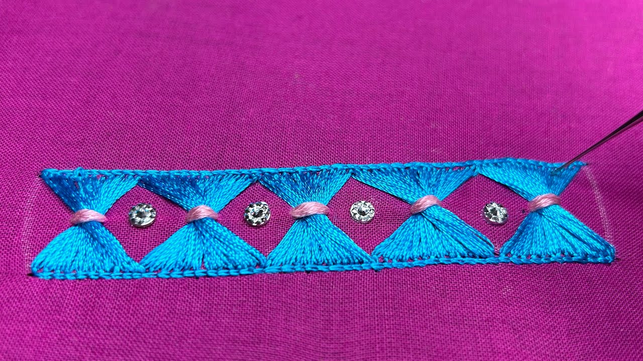 Free online Aariclass 24 Butterfly stitch #aaribeginners #aari #aariwork #aariblouse #aariclass