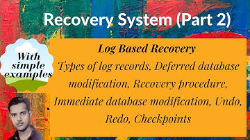 [DB84] Log Based Recovery, Deferred database & Immediate database modification, Checkpoints