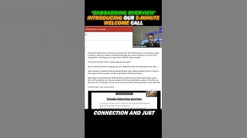 Onboarding Overview: Introducing Our 5-Minute Welcome Call | Part 1