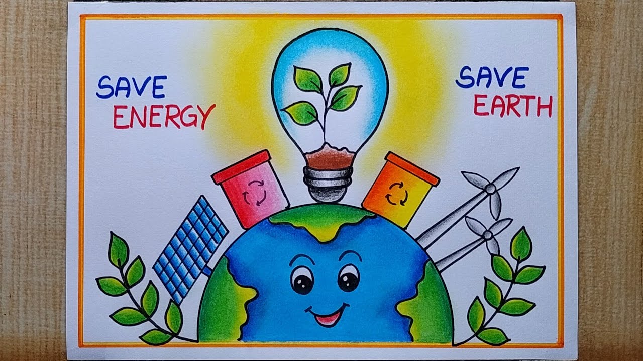 Energy Conservation Day Poster Drawing| Save Energy drawing | Save  electricity drawing - YouTube