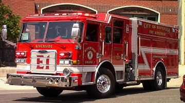 Riverside City Fire Dept. Engine & Squad 1 Responding *x2*