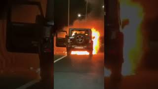 New Thar mai lge aag OMG...😲😲  Tha big accident on new Thar....