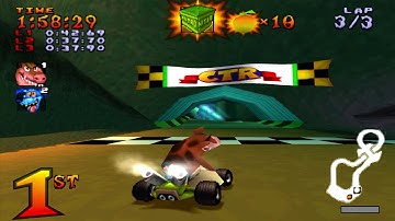 Crash Team Racing 100% Part 6 - Ripper Roo (Boss race) (No commentary)
