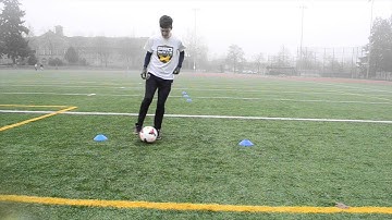 Zig Zag Exceleration Cone Dribble - All right, cut touch (count)