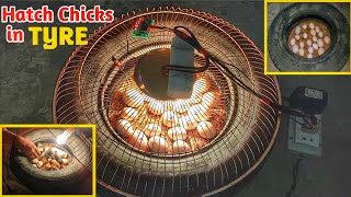 Egg Hatching In OLD TYRE | World's First TYRE EGG INCUBATOR | Hatch chicks | Aamir rajpoot aseels