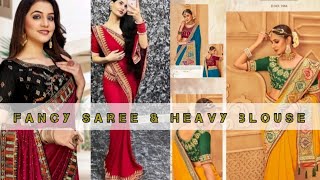 Heavy Work Heavy Blouse Heavy Border Concept Ghoonghat Saree