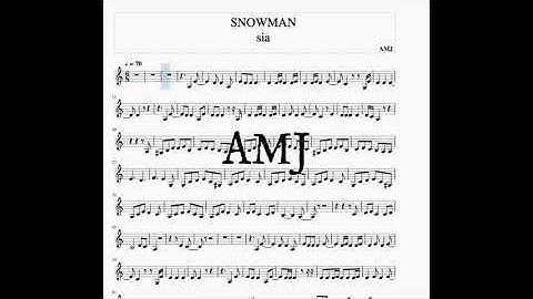 SNOWMAN - Sia partitura VIOLIN / violin music score *Partituras de musica MJ*
