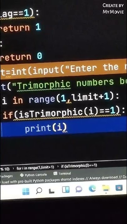 trimorphic number 1 to n in Python 🎯 - YouTube