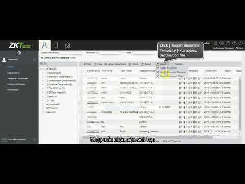 [PHẦN MỀM ZKBIO ACCESS IVS] Chức năng Import personnel information - Môđun Personnel