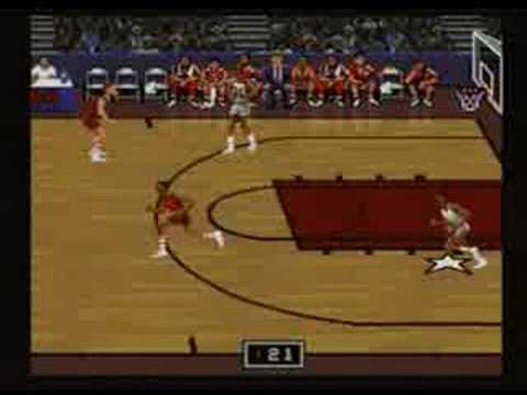 Bulls Vs. Blazers and the NBA Playoffs - Game Play - SNES