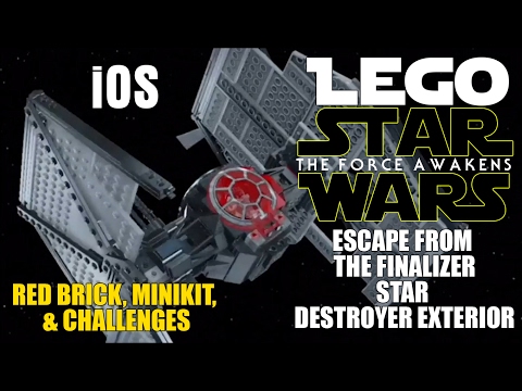 Lego Star Wars The Force Awakens Star Destroyer Exterior Red Brick, Minikits, and Challenges iOS