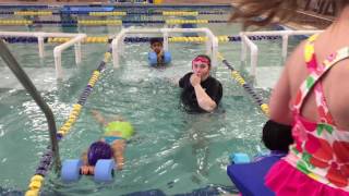 Evan Learning how to Swim at the Foss Swim School.
