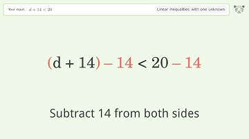 Solving Linear Inequalities: d+14 is Smaller Than 20