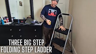 Cosco Three Big Folding Step Stool with Rubber Hand Grip