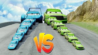 Big & Small McQueen vs Chick Hicks vs Tow Mater vs King Dinoco vs Duch Hudson - BeamNG.Drive screenshot 1