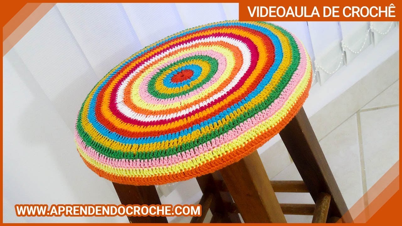 Capa de Crochê Banqueta Redonda