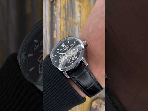 Чоловічий наручний механічний годинник у подарунковій коробці Awarder 022Automatics Не Забуду Дім Silver-Black, видео 1