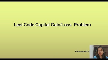 Leet Code SQL Problem 1393 Capital Gain/Loss