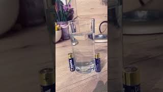 Experiment with two batteries and a glass of water #shorts screenshot 3