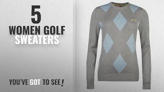Top 10 Women Golf Sweaters [2018]: Slazenger Women Argyle Golf Jumper Sweater Pullover Winter Crew