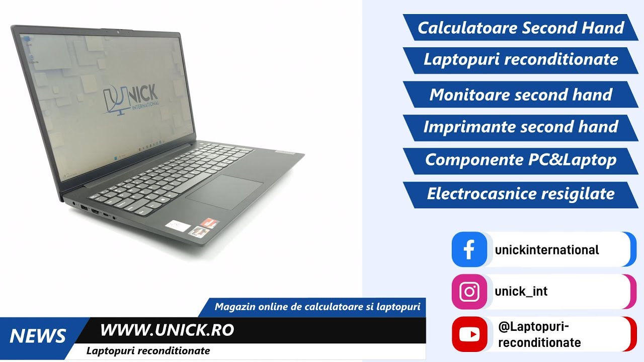 Laptop reconditionat configurabil Lenovo V15 G2 ALC, Ryzen 5, 16Gb DDR4, 512Gb SSD, 15.6" FullHD