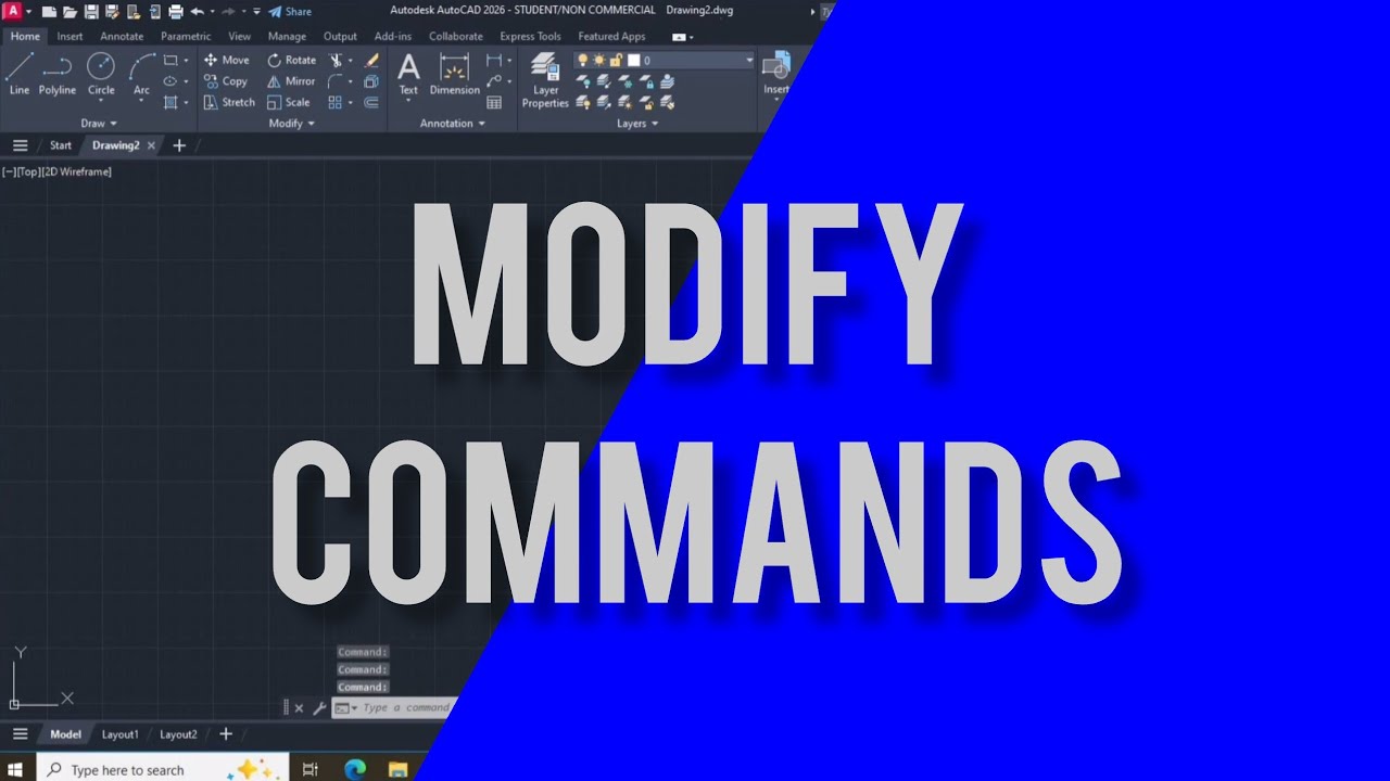 AutoCAD 2D Modify Commands Explained | Master Every Tool Step-by-Step ...