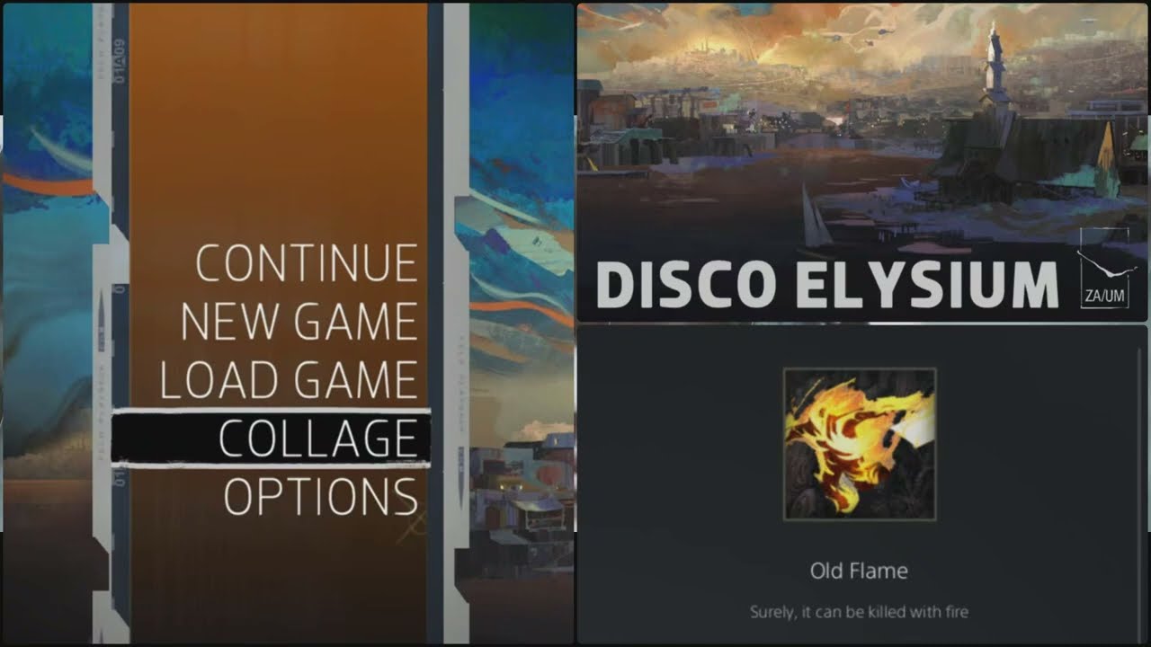 Disco Elysium: Old Flame rare trophy in Collage Mode 🏆(Surely it can be killded with Fire)