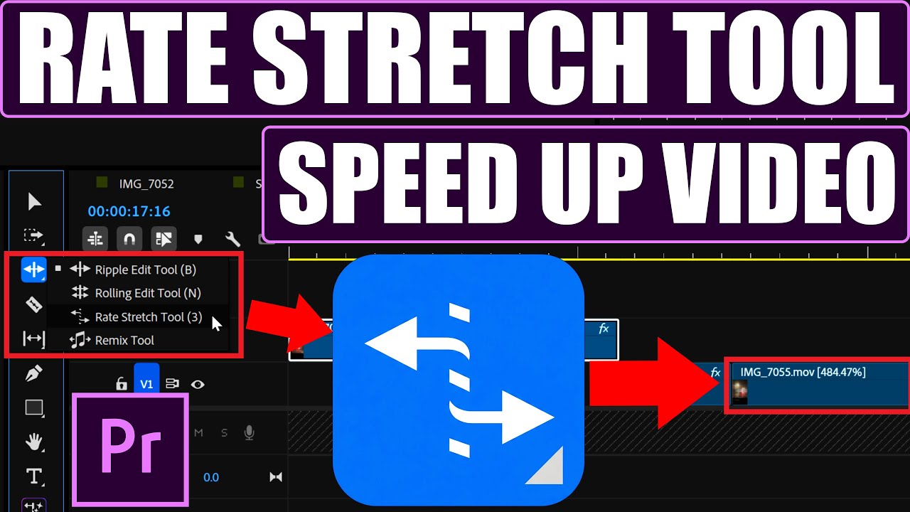 Как ускорить видео с помощью инструмента «Растягивание скорости» (урок по Premiere Pro)
