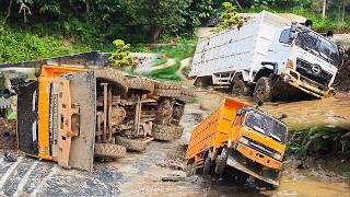 BIKIN MASALAH Truk ENGKEL Hilang Kendali Truk Fuso 220Ps TERGULING Truck Hino 500 OFROAD Rc Handmade