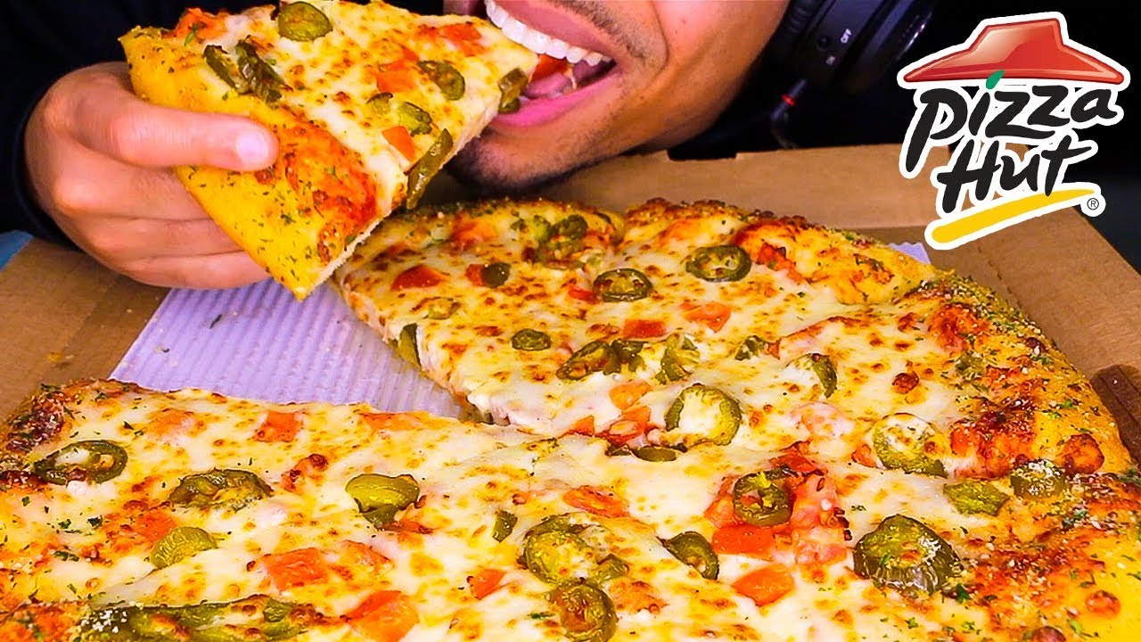 ASMR PIZZA HUT MUKBANG | EATING WHOLE EXTRA CHEESE PIZZA *BIG BITES* CHALLENGE | NO TALKING
