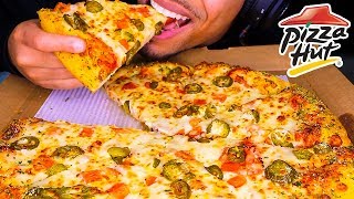 ASMR PIZZA HUT MUKBANG | EATING WHOLE EXTRA CHEESE PIZZA *BIG BITES* CHALLENGE | NO TALKING screenshot 4