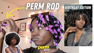 Purple Perm Rod on Natural Hair | Birthday Vlog