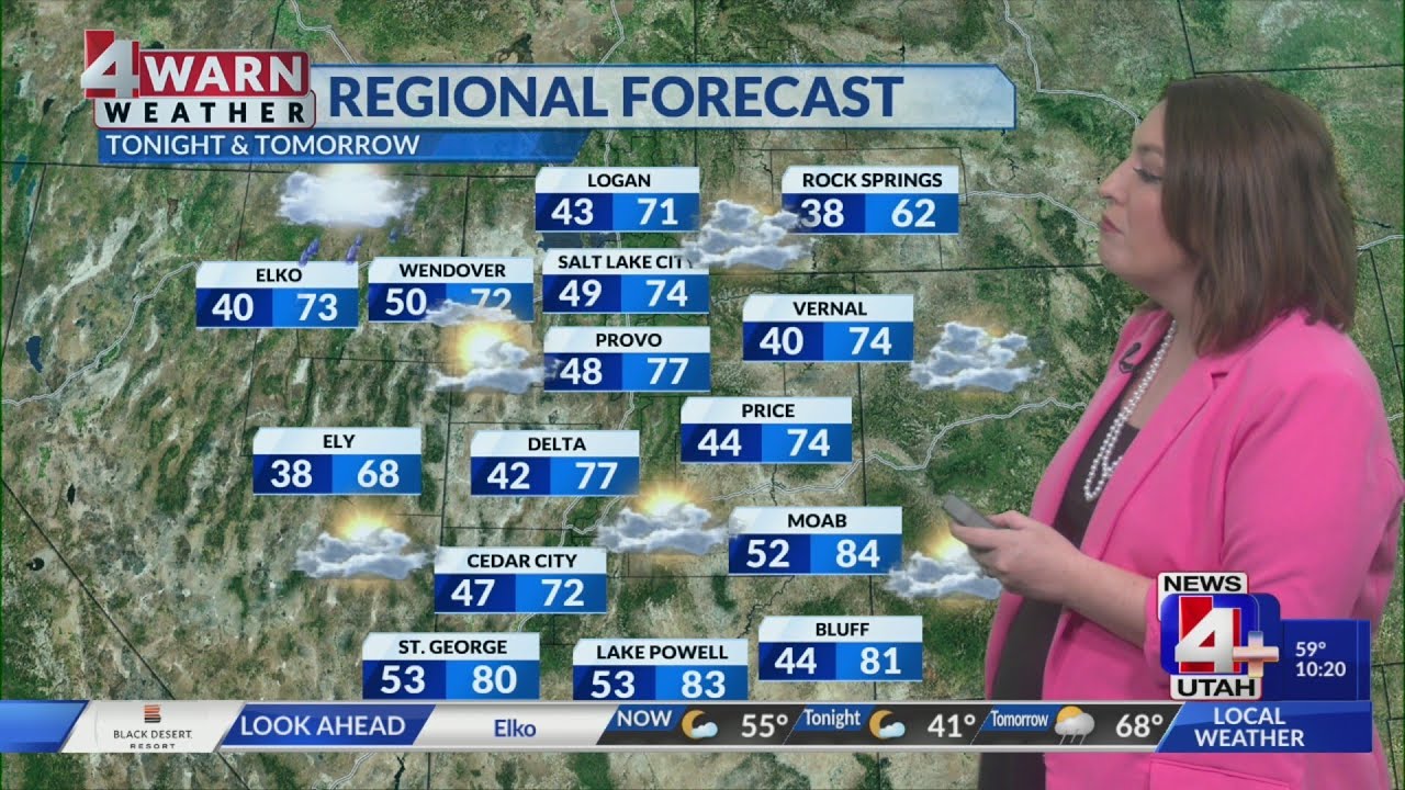 Above average temperatures for Thursday with a slight chance of an ...