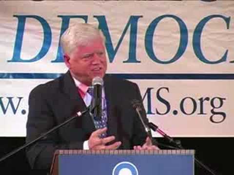 John Larson speaks at Obama kickoff rally