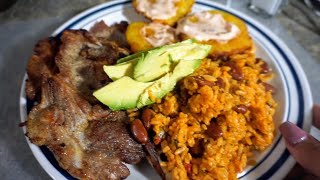 How To: Puerto Rican Food || Red Beans & Rice | Fried Pork Chops | Tostones