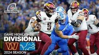 Washington Commanders TAKE ON Detroit Lions in I 2024 Divisional Round Game Highlight