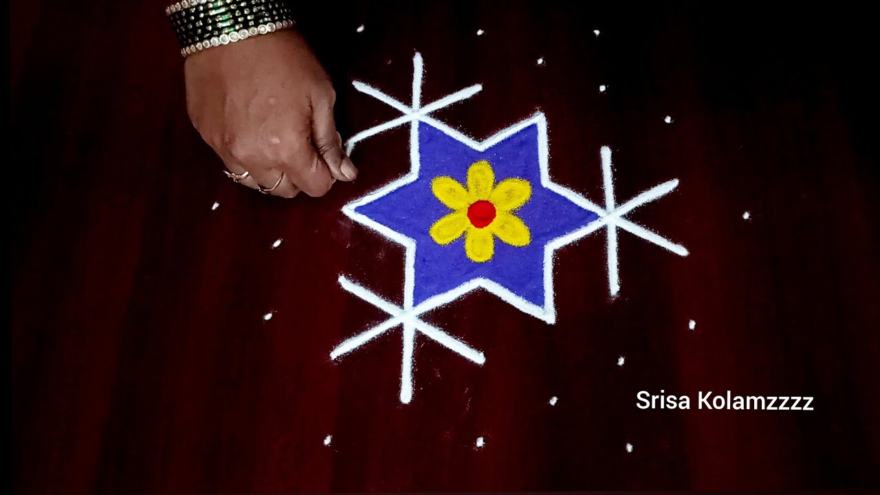 681.7*4 Easy Sankranthi Pandaga Special Simple Chukkala muggu / Traditional Pongal Festival Rangoli