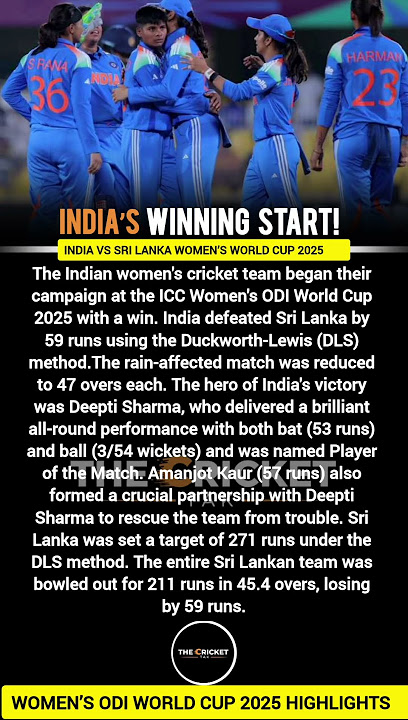 India Women Start World Cup 2025 with a Bang | Deepti Sharma’s All-Round Show | #WomensWorldCup2025