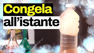 Sbatte la bottiglia di acqua liquida e si ghiaccia all'istante - la sopraffusione in 4 esperimenti