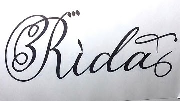 Rida Name Signature Calligraphy Status | How to Cursive write with cut Marker #rida @Rida