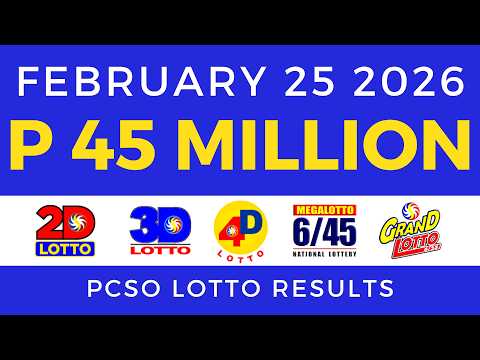 Lotto Result Today 9pm February 25 2026 PCSO