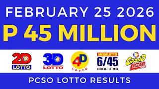 Lotto Result Today 9pm February 25 2026 PCSO
