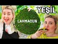 TEK RENK YEMEK! | YEMYEŞİL LAHMACUN - YEŞİL ÇİĞKÖFTE 💚🥬🍏