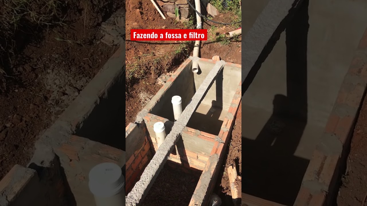 Fazendo a fossa e filtro do sítio #sitio #construção #obra #projeto