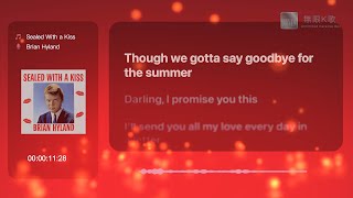 Brian Hyland - Sealed With a Kiss | Karaoke Box | Lyrics | Instrumental #無限K歌_Brian_Hyland