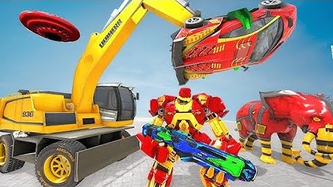Excavator Robot Car Game - Elephant Robot Games 3D Simulation|Android/IOS Gameplay